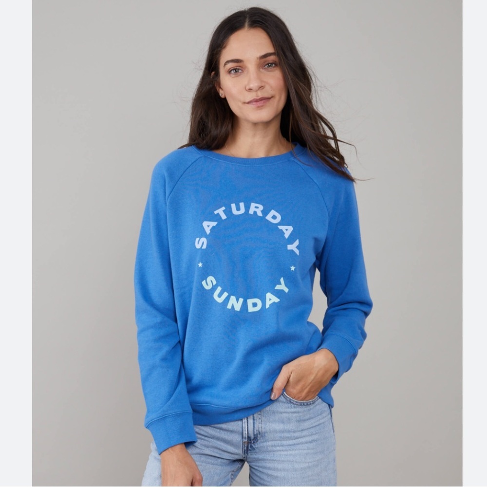 South Parade Saturday Sunday Blue Crewneck sweatshirt size L